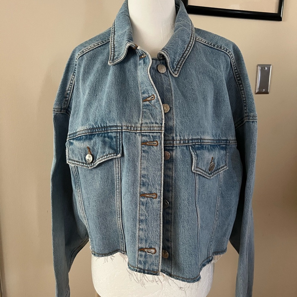 Topshop Moto Light Blue Denim Jacket